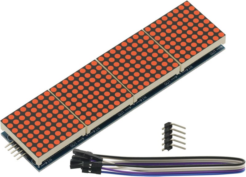 GODIYMODULES MAX7219 Led Matrix Panel Dot Matrix Module 32x8 4 in 1 LED Display Modules Drive with 5Pin Wires for Arduino Raspberry Pi - Image 2